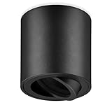 GeyouLux Aufbauspot GU10, 30° Schwenkbar Deckenspots Schwarz, Φ80×84mm...