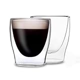 Espressotassen Glas 2x80ml, Doppelwandige Gläser Latte Macchiato,...