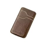 BiDZO Smartphone Hülle 5,5 Zoll braun, Schutztasche Kunstleder...
