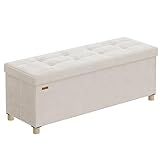 SONGMICS Sitzbank mit Stauraum, Hocker faltbar, 38 x 110 x 40 cm,...