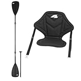 F2 Marken SUP Sitz Set aus Kajak Paddel Alu 4 teilig + bequemem Kajak Sitz...