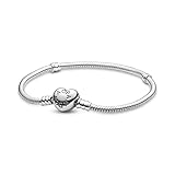 PANDORA Moments Schlangen-Gliederarmband mit Herz-Verschluss aus...