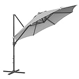 SONGMICS Sonnenschirm, Ampelschirm, 300 cm, UPF 50+, Gartenschirm, um 360°...