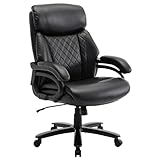 COLAMY XXL Chefsessel[181kgs] - Hochlehner Bürostuhl Leder mit...