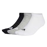 adidas Unisex Cushioned Low-Cut Socks 3 Pairs, Medium Grey Heather / White...