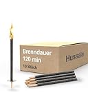 Hussala Diamond Wachsfackeln [10 Stück / 120 min] mit Holzstab und...