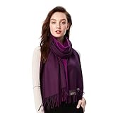 MaaMgic Schal Damen Zweifarbig Stola mit Baumwolle Pashmina Herbst Winter...