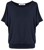 Van Der Rich ® - Oversize T-Shirt mit Fledermausärme - Damen(Marine, M)