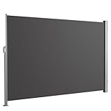 Floordirekt Seitenmarkise aus Aluminium, 200x350cm Anthrazit - ausziehbarer...