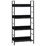 prissent Bücherregal mit 4 Ablagen, schwarz, 60 x 27,6 x 124,5 cm,...