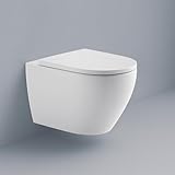 SANFINO Wand WC Spülrandlos mit 360° Tornado-Spülung I Keramik Hänge WC...
