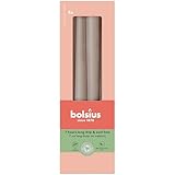 Bolsius Glatte Spitzkerzen - Light Taupe - Set 4 Stück im Karton - 24,5 cm...