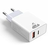 USB C Ladegerät, 20W 2-Port iPhone Schnellladegerät, USB Stecker mit...