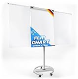 MOB Flipchart Ständer Whiteboard fahrbar mit Rollen Ständer 73x105cm |...