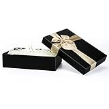 Olyee Geschenkbox Mit Deckel und Schleife - Schwarz, 24x17x6.5cm...