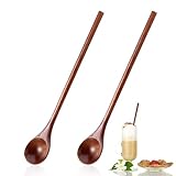 Ouligay 2 Stück Langstieliger Holzlöffel, 20cm Holzlöffel Set Langgriff...