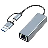 USB C auf Ethernet Adapter mit USB 3.0 auf RJ45 1000 Mbps Verkabeltes...