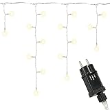 Nipach GmbH 200 LED warm weiß Eisregen Eiszapfen Kette Lichterkette Trafo...