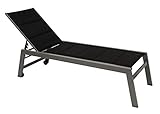 DEGAMO XL Gartenliege Rollenliege GIRONA II 205cm, extra hohe Liegefläche...
