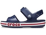 Crocs unisex-child Bayaband Sandal Flat Sandal, Navy/Pepper, 22/23 EU