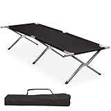 CampFeuer Feldbett | Schwarz | Belastbar bis 200kg | 210 x 82,5 x 45 cm |...