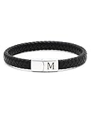 TOLOWOBK Lederarmband Herren Armband mit Buchstaben Personalisiert Gravur...