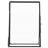 SOLUSTRE Glasbilderrahmen 6 Zoll Schwarz mit Kupferrahmen für...