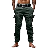 Cargohose Herren mit Reißverschluss Jogginghose Baggy Chino Hosen...