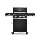BURNHARD 3-Brenner Gasgrill FRED Deluxe Black Series 3 inkl. Backburner,...
