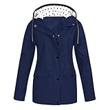 Regenjacke Damen Wasserdicht Dünn, Regenmantel Damen Lang Jacke Herbst...