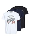 Jack & Jones Herren Jjethan Tee Crew Neck 3pk Mp Noos T Shirt, Schwarz, XXL...
