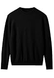 ZHILI Herren Pullover aus Kaschmir mit Rundhalsausschnitt einfarbig...