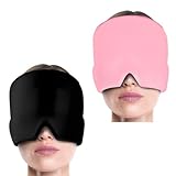 ZOCONE 2 Stück Migräne Maske Erwachsene Kopfschmerzen Kühlmaske Kopf Gel...