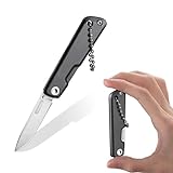 FLISSA Mini Taschenmesser, Kleines Klappmesser ohne Verriegelung, Scharfer...