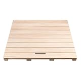 Holzbadematte, Badematte aus Massivholz mit Griff und Lattendesign, mehrere...