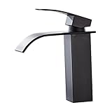 DIYEAH Schwarzer Wasserfall Wasserhahn Beenden Badewannenhahn Badarmatur...