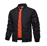 KEFITEVD Herren Bomberjacke Winddichte Steppjacke Winter Casual Sportswear...