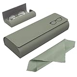 Azwood Brillenetui Hardcase, Premium PU Leder Brillenetui Grün Brillen...
