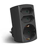 EXTRASTAR 3-Fach Steckdosenadapter, 2 Euro+1 Schuko, EU Stecker Adapter mit...