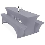 3er-Set Biertischhussen, 220 x 70 x 70 cm hussen bierzeltgarnitur,...