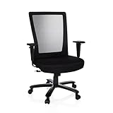 hjh OFFICE 738010 Bürostuhl XXL Extender Stoff Schwarz Drehstuhl bis 150kg...