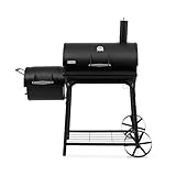 tepro BBQ Smoker Grill Biloxi, Holzkohle Grillwagen mit 2 Grillkammern,...