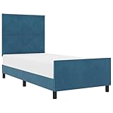 vidaXL Bettgestell Dunkelblau 90x190 cm Samt