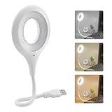 Nixtrve USB Tischlampe Leselampe mit Sprachsteuerung, 360° Drehbar, 29 cm...