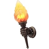 LED Fackel Wandlampe Flammen Lampe Retro Wandleuchte Außen Innen...