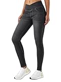 LaiEr Damen V Crossover Skinny Jeans Hohe Taille Bauchkontrolle Casual...