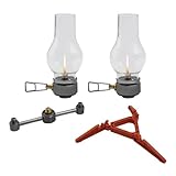 MoSundi Camping-Gaslaterne, tragbare Kupfer- und Glas-Gaslaterne mit...