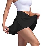 Tennisrock Damen mit Hose,Kleid mit Hose Drunter,Crossover Hosenrock mit...
