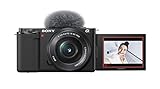 Sony Alpha ZV-E10 APS-C spiegellose Vlog-Kamera mit 16-50mm Objektiv...