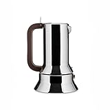 Alessi Espressomaschine 3.Tassen für Induktion Edelstahl, silber, 7 x 11.5...